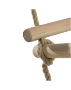 Échelle 3 côtés KBT pour balançoire avec échelons bois dur, cordes nouées et anneaux galvanisés pour portique enfants