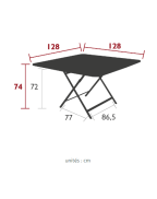 Table pliante de jardin 128 x 128 cm CARACTERE / 8 places - FERMOB