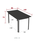 Table de jardin 160x80 cm COSTA / 6 places - FERMOB