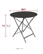 Table pliante de jardin Ø77 cm FLORÉAL / 4 places - FERMOB
