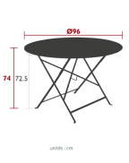 Table pliante de jardin Ø96 cm FLORÉAL / 5 places - FERMOB