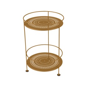 Guéridon double plateau perforé FERMOB Carbone