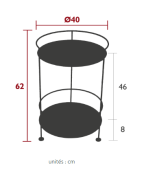 Guéridon avec double plateau perforé Ø40cm GUINGUETTE - FERMOB