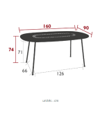 Table de jardin 160x90 cm LORETTE / 8 places - FERMOB