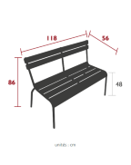 Banc de jardin avec dossier LUXEMBOURG / 3 places - FERMOB