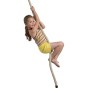 Corde lisse à grimper KBT 2 m en chanvre avec anneaux galvanisés pour portique d’enfants