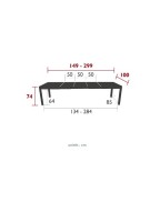 Table de jardin 3 allonges RIBAMBELLE 149/299x100cm / 14 places - FERMOB