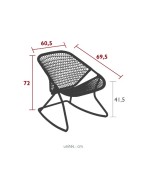 Fauteuil bas rocking chair SIXTIES - FERMOB