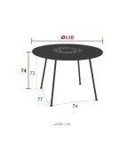 Table de jardin Ø110cm LORETTE / 6 places - FERMOB