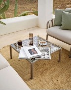 Table Basse avec plateau en verre KOMODO  70x 70 cm - NARDI