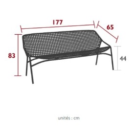 Banquette Croisette XL 177 x 65 cm / 3 places - Fermob