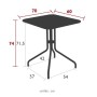 Table de jardin PETALE 60x70 cm / 2 places - FERMOB