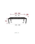 Table de jardin 2 allonges RIBAMBELLE 149/234x100 cm / 10 places - FERMOB