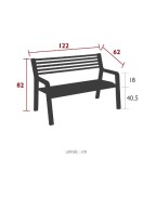 Banc de jardin Teck SOMERSET 122 x 62 cm / 2 places - FERMOB