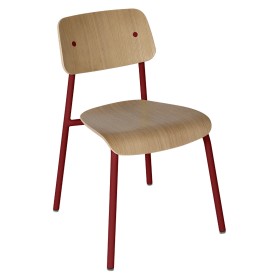 Chaise de repas Studie Fermob en chêne naturel avec structure aluminium et patins silence