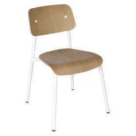 Chaise de repas Studie Fermob en chêne naturel avec structure aluminium et patins silence