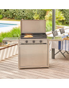 Plancha à gaz MODERN 75 Inox / 3 brûleurs - FORGE ADOUR
