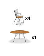 Salon de jardin table LEAF avec 4 chaises PAON / 4 places - HOUE