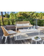 Salon bas de jardin COMO 4 places OCEO avec coussins déhoussables et structure aluminium