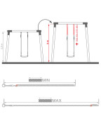 Rallonges de corde pour agrès KBT 110 à 190 cm en chanvre synthétique avec anneaux galvanisés