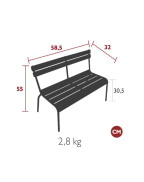 Banc de jardin enfant 58.5x32 cm LUXEMBOURG KID - FERMOB