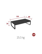 Table basse de jardin 138x80 cm BELLEVIE - FERMOB