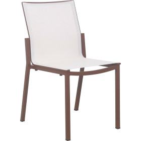 Chaise de jardin empilable AMAKA Les Jardins en aluminium et PVC pour terrasse et jardin