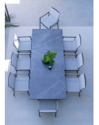 Fauteuil de jardin empilable Amaka LES JARDINS en aluminium et PVC tissé pour extérieur