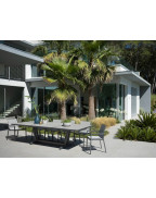 Fauteuil de jardin empilable Amaka LES JARDINS en aluminium et PVC tissé pour extérieur