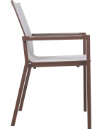 Fauteuil de jardin empilable Amaka LES JARDINS en aluminium et PVC tissé pour extérieur