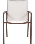 Fauteuil de jardin empilable Amaka LES JARDINS en aluminium et PVC tissé pour extérieur