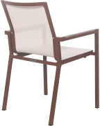 Fauteuil de jardin empilable Amaka LES JARDINS en aluminium et PVC tissé pour extérieur