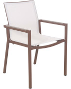 Fauteuil de jardin empilable Amaka LES JARDINS en aluminium et PVC tissé pour extérieur