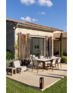 Table de jardin extensible AMAKA corten/blanc 164-246 x 102 cm / 10 places - LES JARDINS