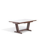 Table de jardin extensible AMAKA corten/blanc 164-246 x 102 cm / 10 places - LES JARDINS