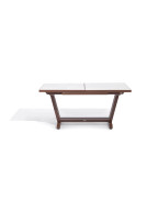 Table de jardin extensible AMAKA corten/blanc 164-246 x 102 cm / 10 places - LES JARDINS