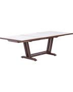 Table de jardin extensible AMAKA corten/blanc 164-246 x 102 cm / 10 places - LES JARDINS