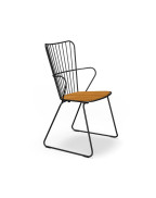 Chaise de jardin Paon HOUE en métal noir et bambou, design scandinave d’Henrik Pedersen