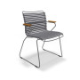 Fauteuil de jardin Click HOUE design nordique empilable lamelles clipsables accoudoirs bambou