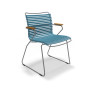 Fauteuil de jardin Click HOUE design nordique empilable lamelles clipsables accoudoirs bambou