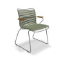 Fauteuil de jardin Click HOUE design nordique empilable lamelles clipsables accoudoirs bambou
