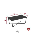 Table basse de jardin 97x57 cm CROISETTE - FERMOB