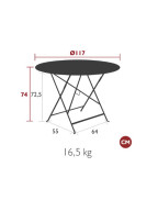 Table pliante de jardin Ø117 cm BISTRO / 8 places - FERMOB