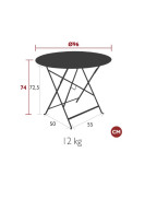 Table pliante de jardin Ø96 cm BISTRO / 5 places - FERMOB