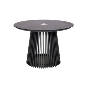 table basse de jardin lumineuse HALO 110 cm HPL marbre gris LES JARDINS 500 lumens