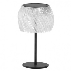 Lampe solaire de table design PALOMA Les Jardins en PETG transparent et aluminium noir