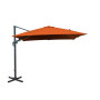 Parasol déporté orientable 3x3 m PROLOISIRS avec rotation 360° et toile déperlante