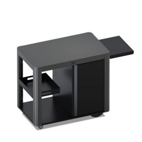 Chariot pour plancha ACHILLE gris cargo ENO avec tablette amovible et rangement bouteille de gaz