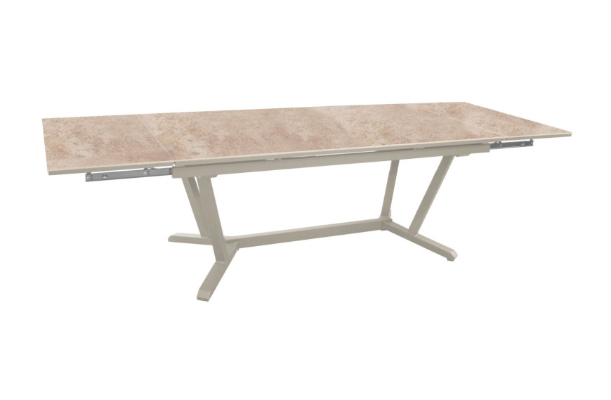 Table de jardin extensible VITA PROLOISIRS 180/280 x 100 cm avec plateau Kedra et châssis aluminium