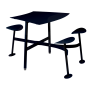 Table modulaire 3 places avec assises BOLDER - FERMOB